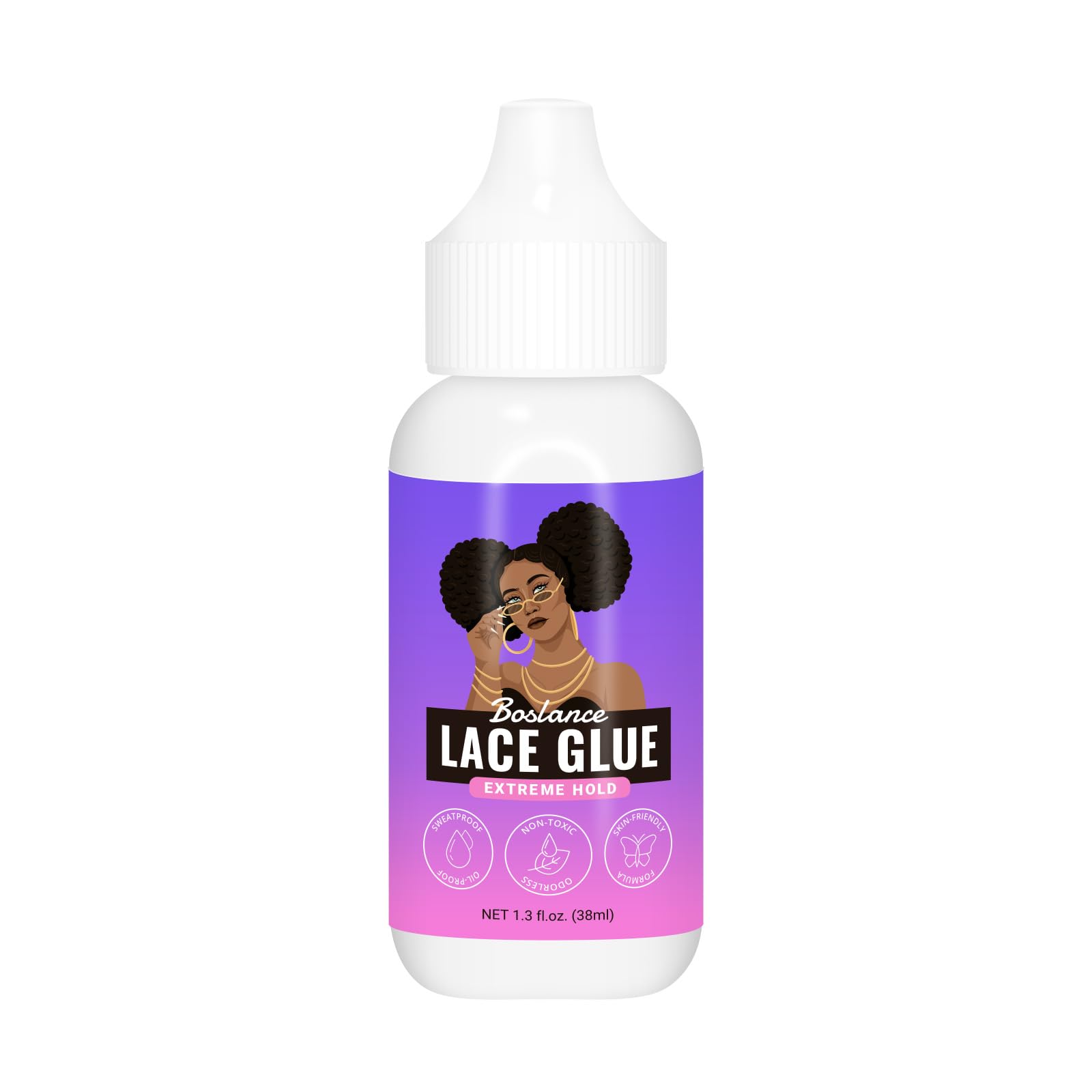 Boslance Lace Glue For Wigs, Wig Glue For Front Lace Wig Waterproof Super Hold Hair Glue For Weave, Invisible Hair Bonding Glue