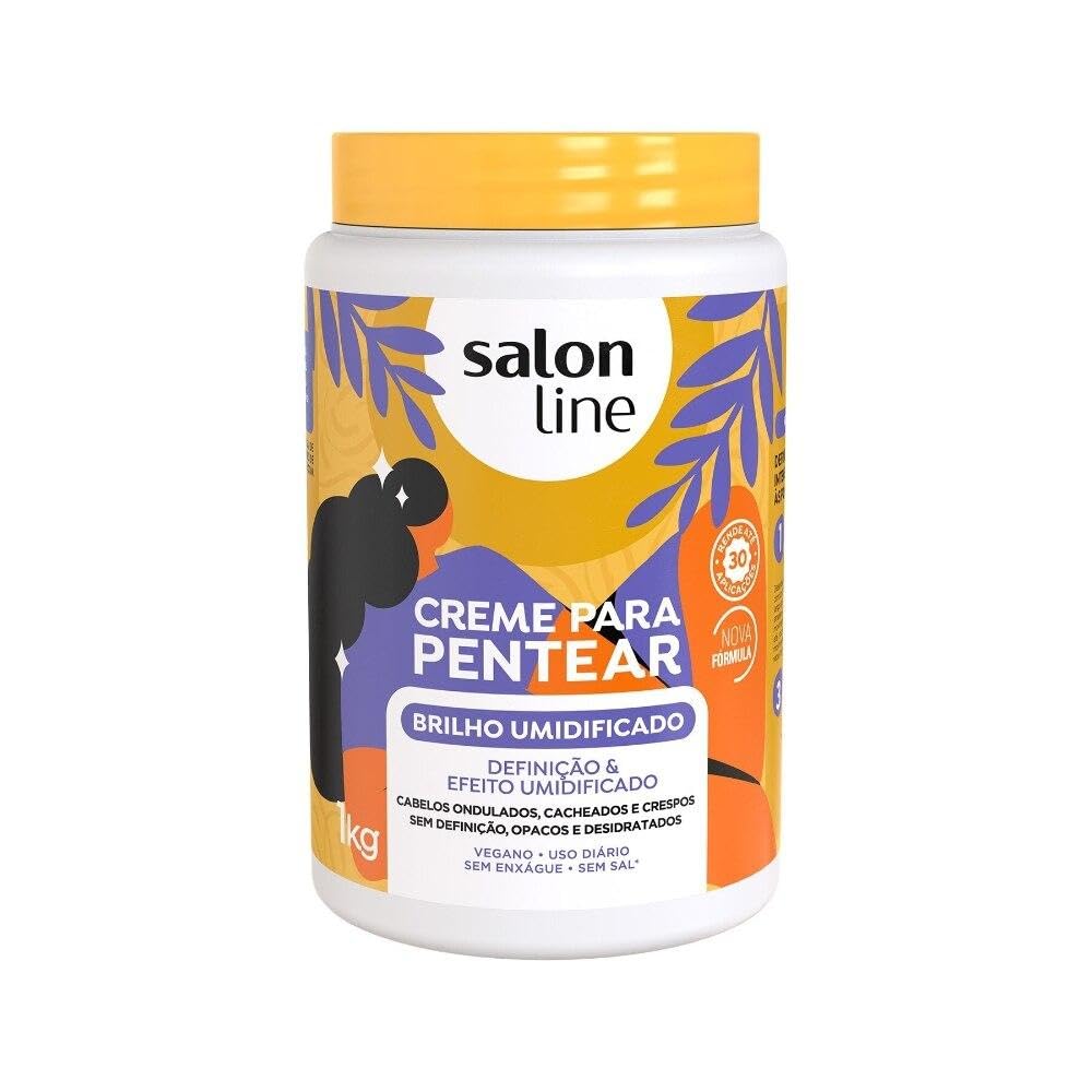 Salon Line - Linha Creme para Pentear - Brilho Umidificado 1000 Gr - (Combing Cream Collection - Wet Look Net 35.27 Oz)
