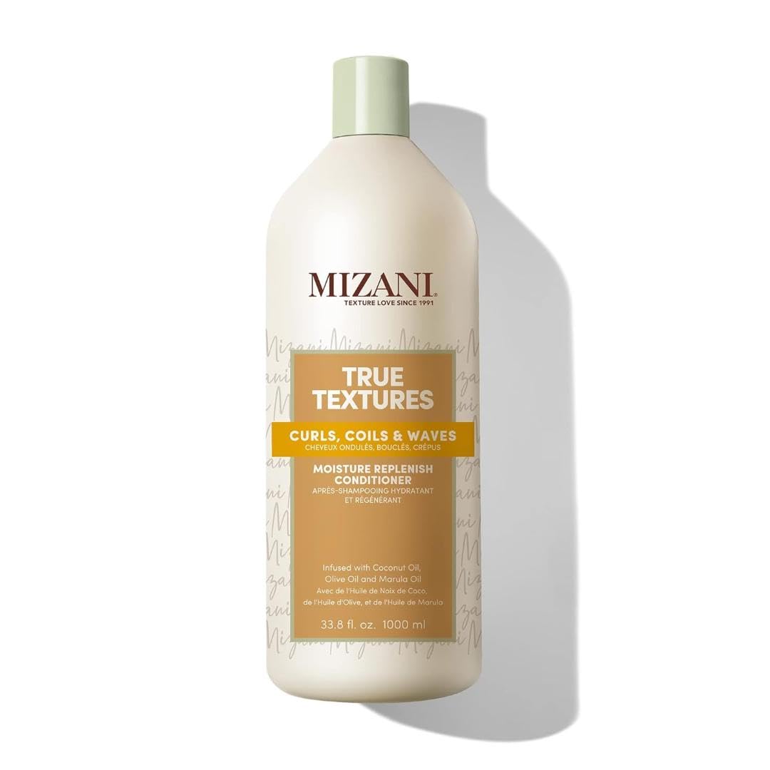 Mizani True Textures Moisture Replenish Conditioner - Moisturizes & Defines Curls, Silicone & Paraben-Free, for Natural Hair, 33