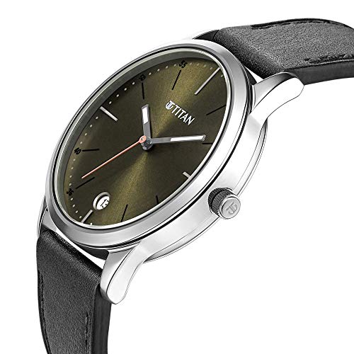 Titan 1806Sl06 Watch For Men Analog Brown Leather Band, Strap, Strap