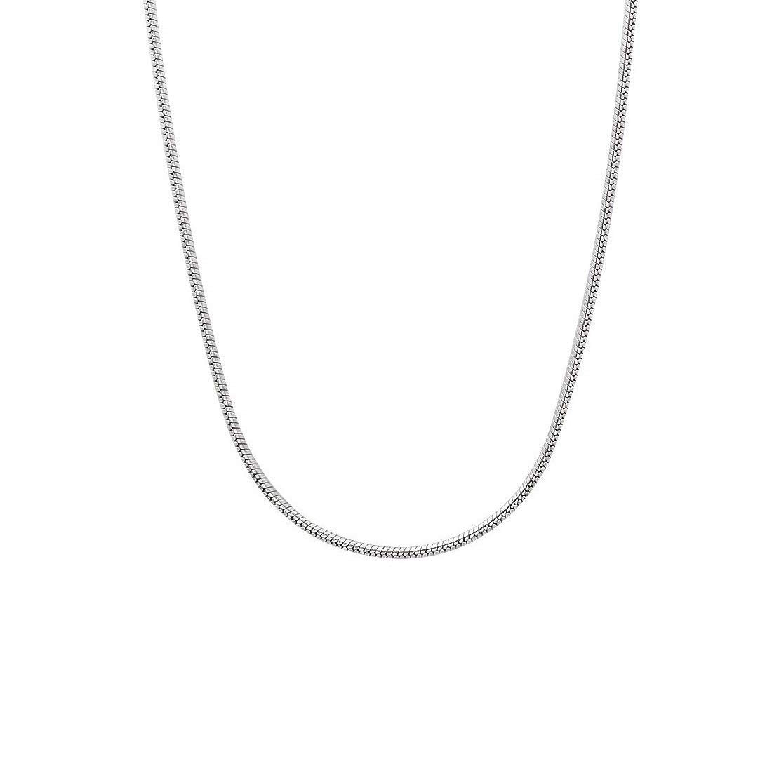 Parnika 925 Pure Sterling Silver Round Snake Chain Necklace For Men & Women | Chandi Chain For Girls & Boys | Italian Style Silv