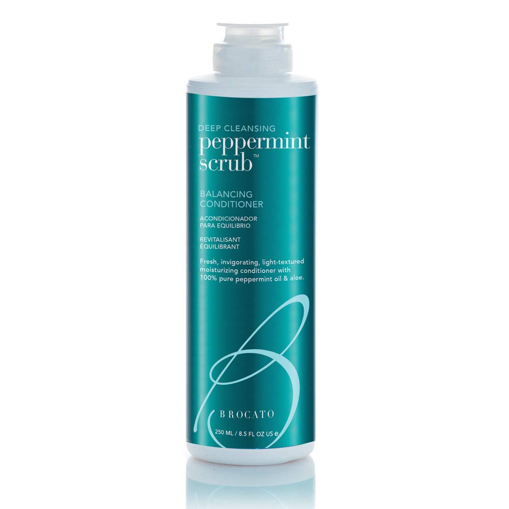 Brocato Peppermint Scrub Balancing Conditioner, 8.5 oz | Lightweight Moisturizing Conditioner with Pure Peppermint Oil Improved 