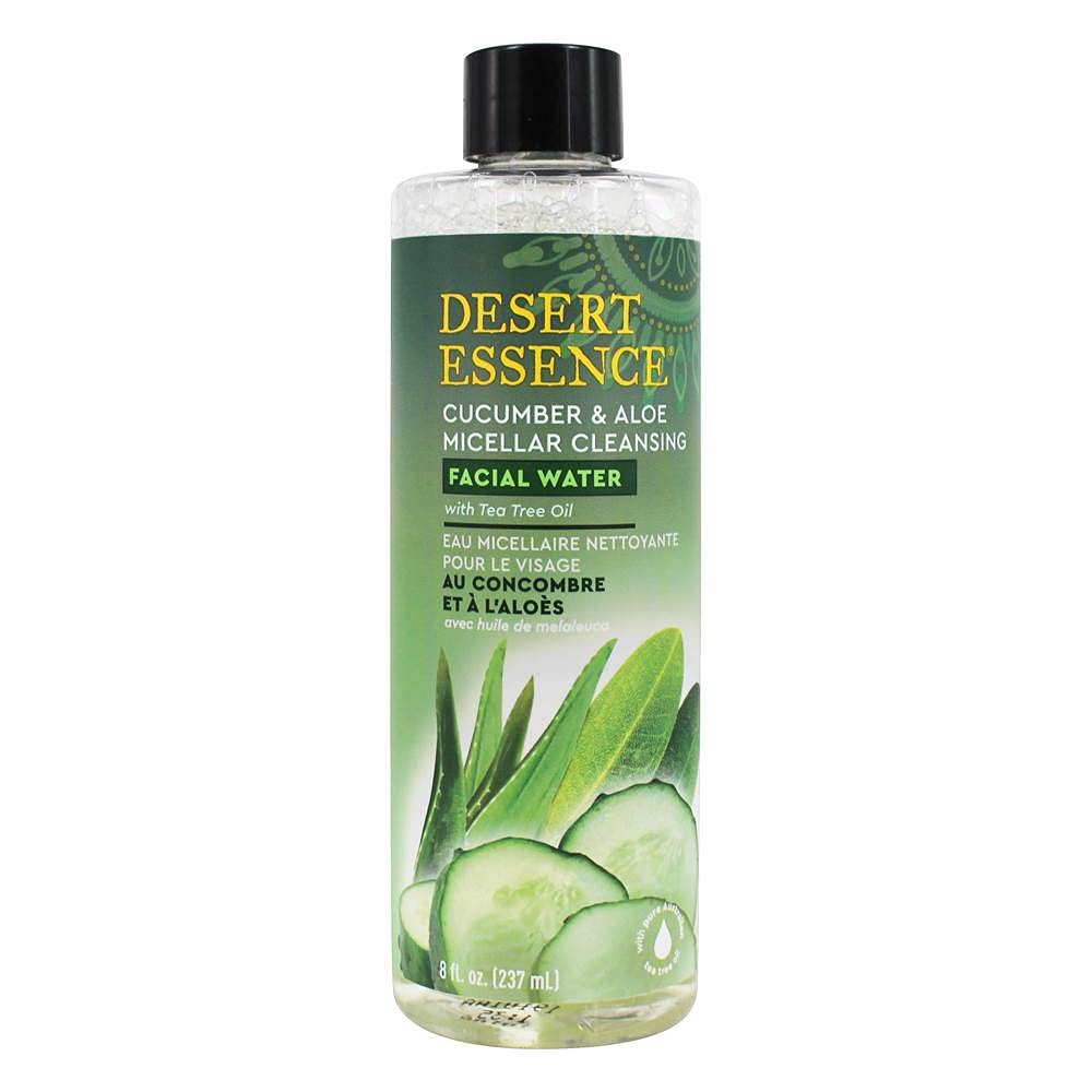 Cucumber & Aloe Micellar Cleansing Facial Water Desert Essence 8 oz Liquid