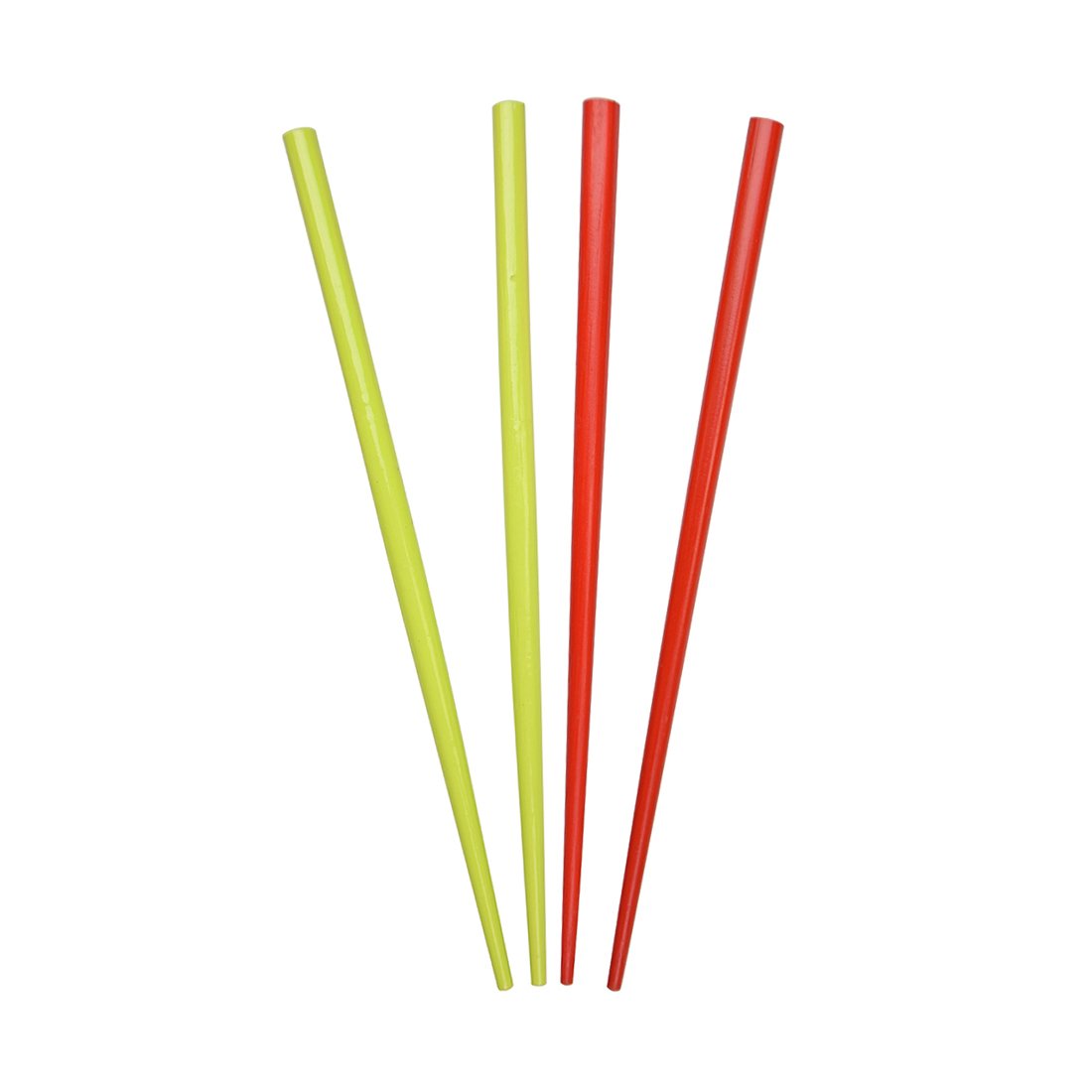 2 Sets Of Wooden Hair Sticks Chopsticks - Green & Red