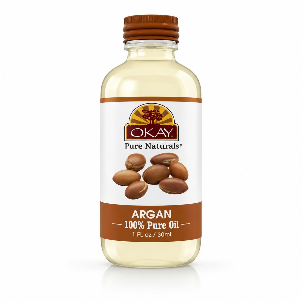 OKAY | 100% Pure Moroccan Argan Oil | For Hair and Skin | Strengthens Hair | Nourishes Skin | Free of Silicone & Paraben | 1 oz