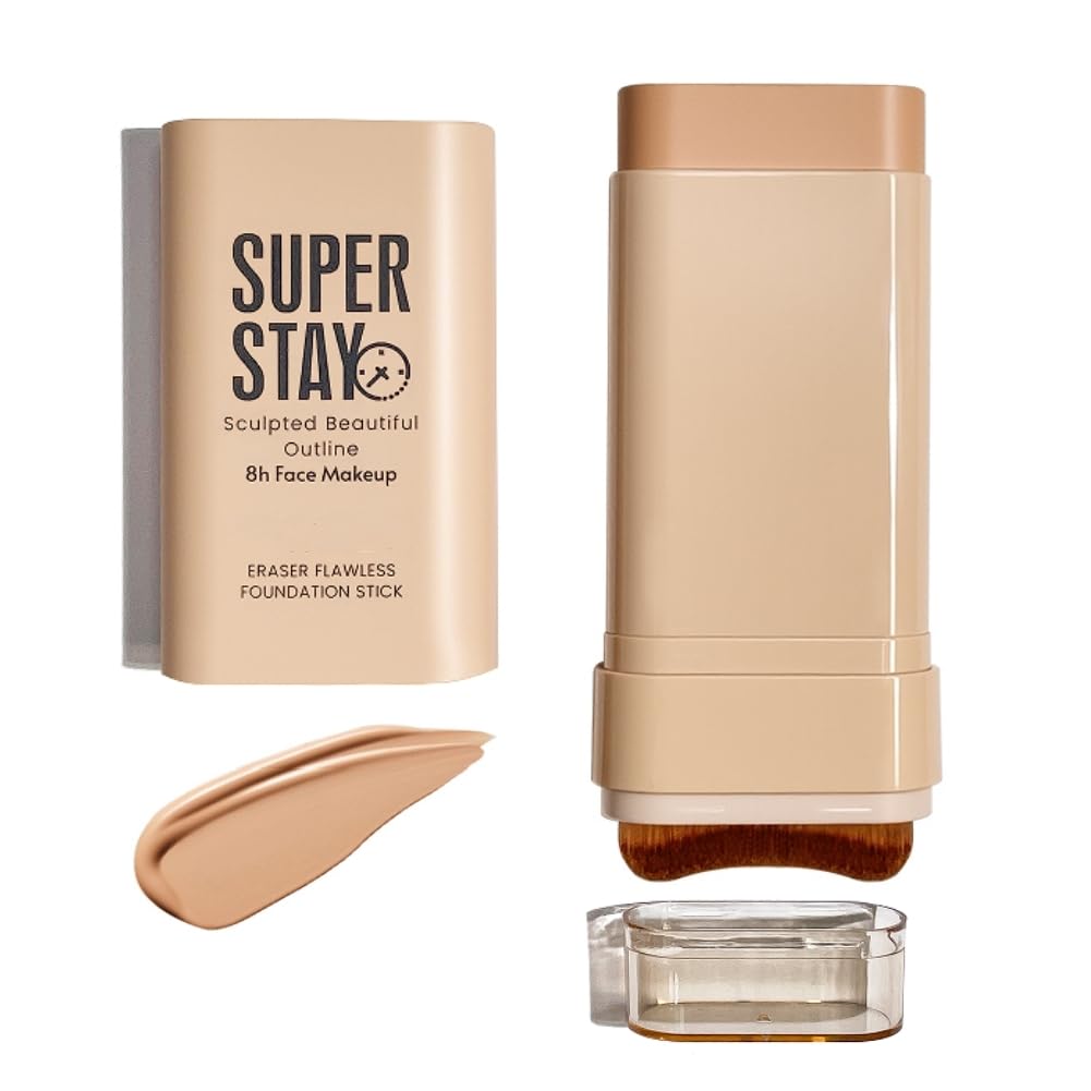 Buildable Full Coverage Foundation Stick, Matte Cream Foundation Makeup for Face & Body, Waterproof Sweat & Transfer Proof Found