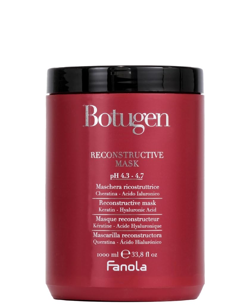 Fanola Botugen Botolife Mask Ph 4.5 Reconstructive Mask with Botolife, Keratin and Hyaluronic Acid for Brittle and Damaged Hair 