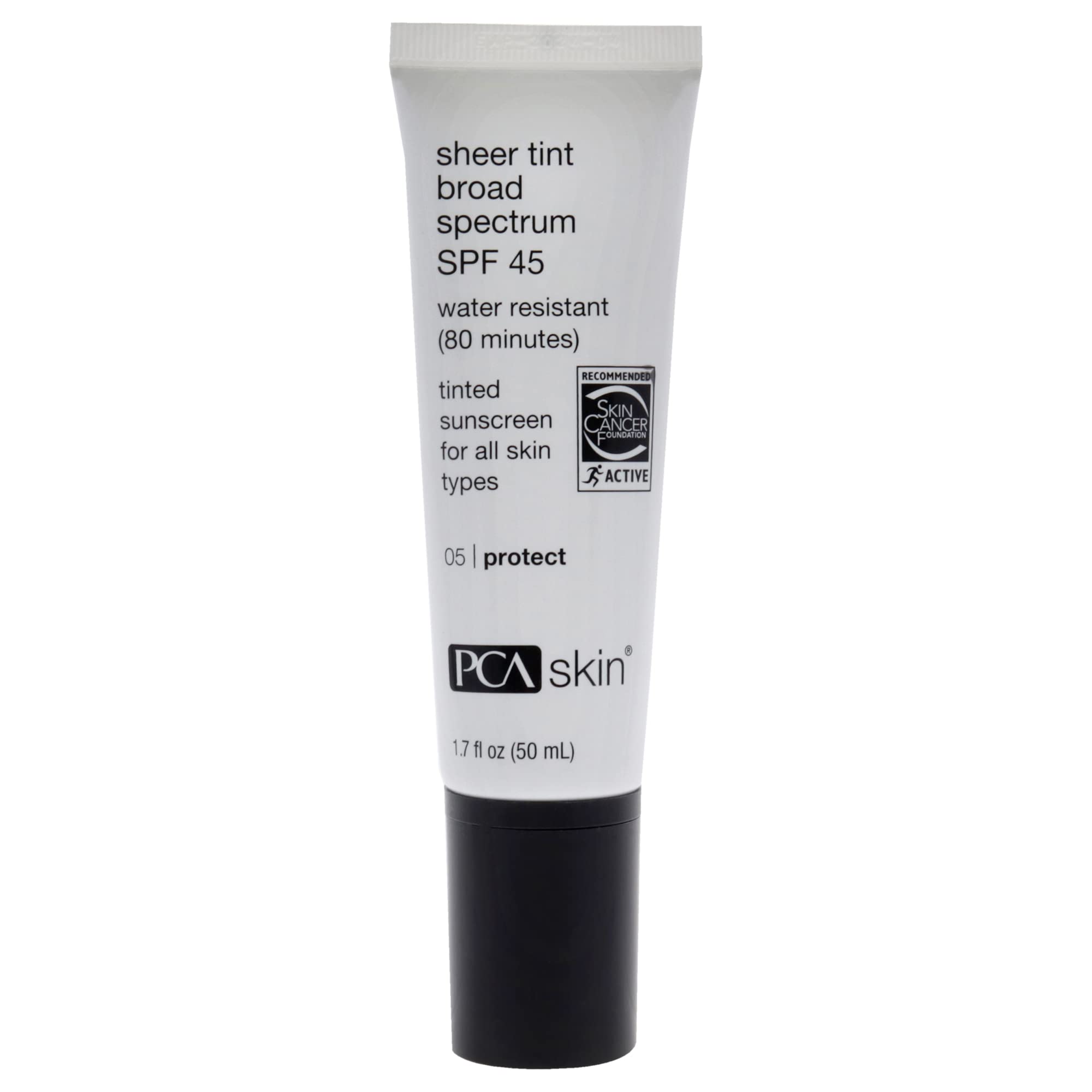 Pca Skin Sheer Tint Broad Spectrum Spf 45 - Universally-Tinted Water-Resistant Hydrating Sunscreen For Use Alone Or Under Founda