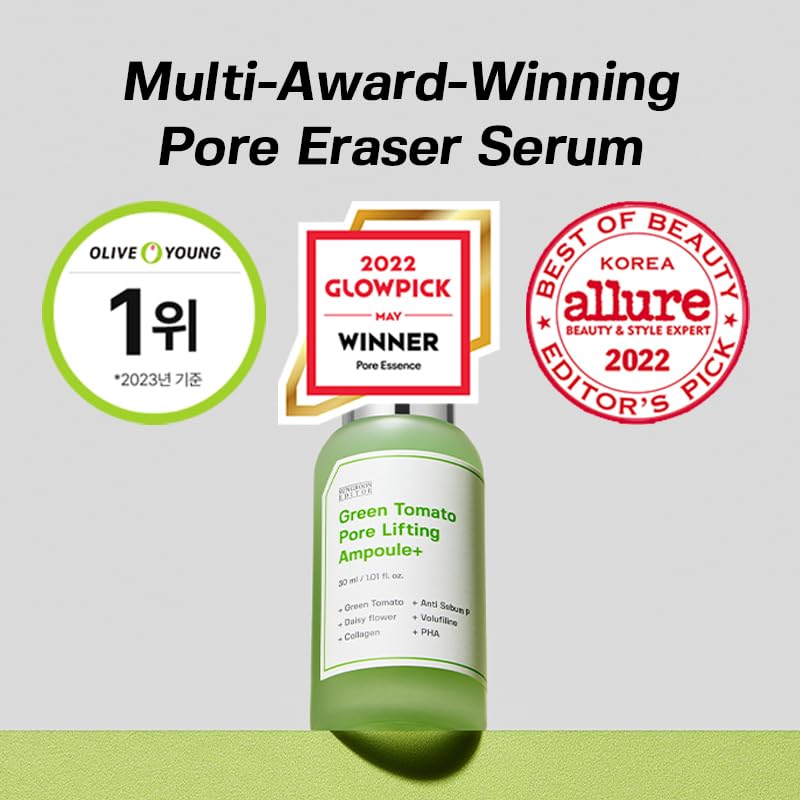 Sungboon Editor Green Tomato Pore Lifting Ampoule + | No.1 Pore Serum In Korea | Hydrating For Sensitive Skin, Instant Pore Mini