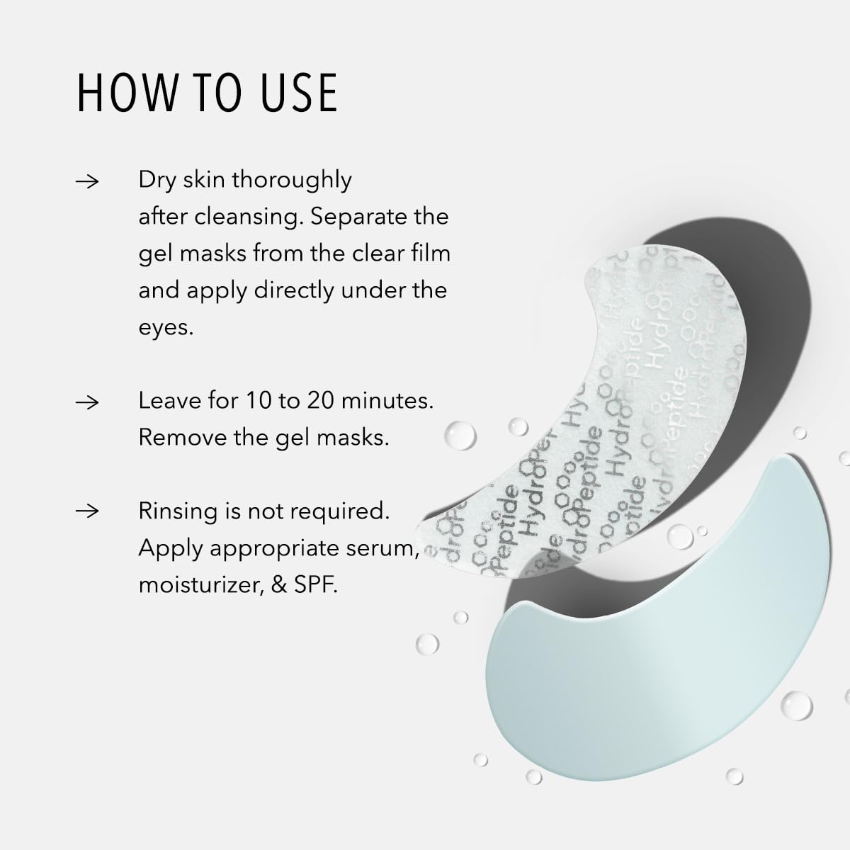 Hydropeptide Polypeptide Collagel Eye Masks, Line-Lifting Hydrogel, Firmer Appearance And Hydration, 8 Treatments
