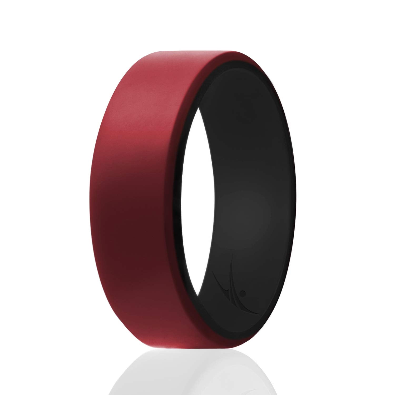 Silicone Wedding 2Layer Beveled 8Mm Ring - Bordeaux By Roq For Men - 9 Mm Ring