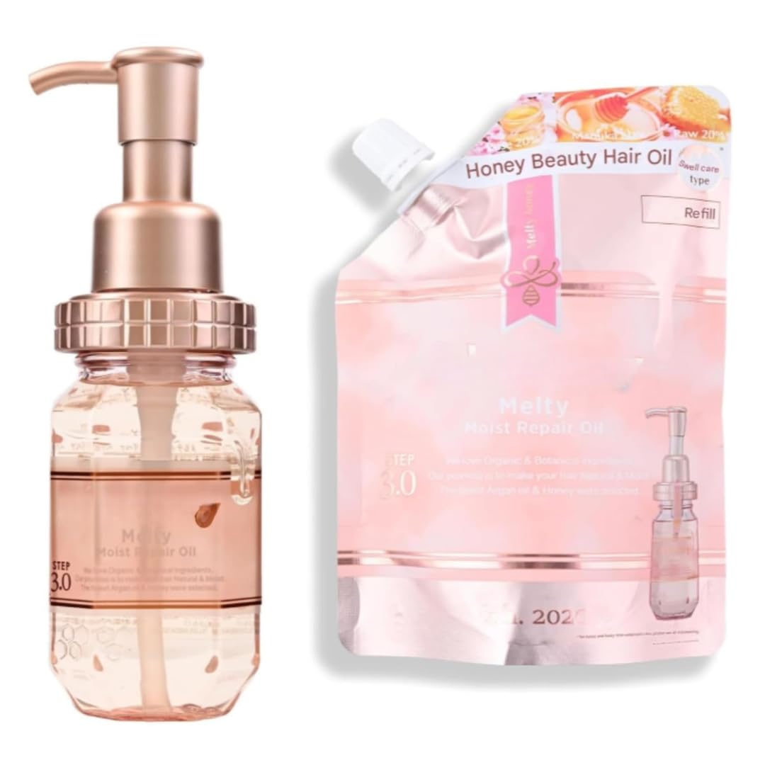 GASHINA STORY Hoeny Melty Moist Repair Hair Oil Step3.0 100ml + Refill 75ml  Hair Oil for Frizzy/Damaged Hair  HoneyInspired 