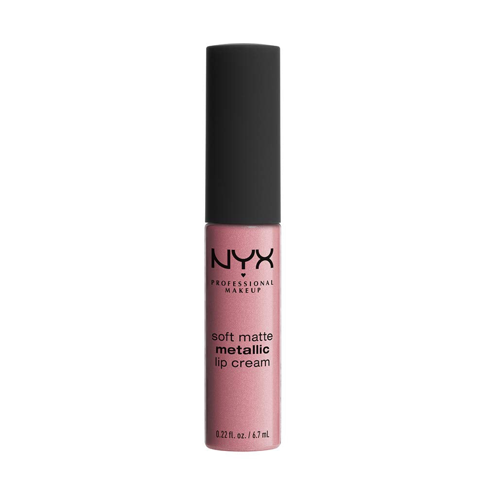 Nyx Professional Makeup Soft Matte Metallic Lip Cream, Liquid Lipstick - Milan (Dark Pink-Brown)