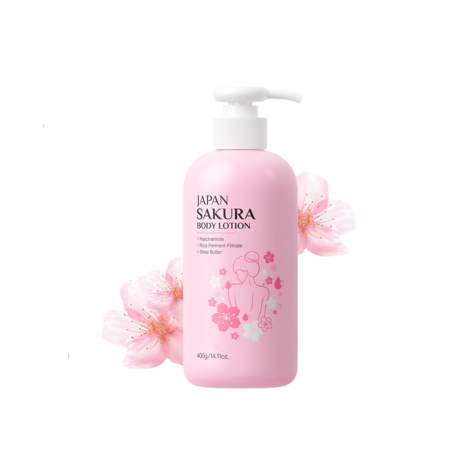 Sakura Body Lotion, Moisturizing Firming Moisturizer Skin Care, Intensive Hydration & Nourishing, Lightweight and NonGreasy Jap