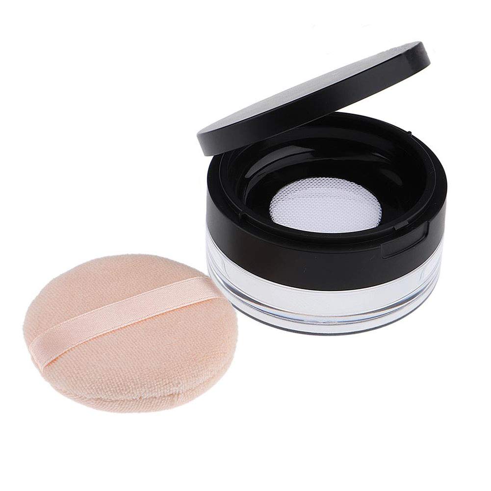 Akoak Capacity 20 Ml(0.67 Oz) Empty Reusable Plastic Loose Powder Compact Container Diy Makeup Powder Case With Sponge Powder Pu