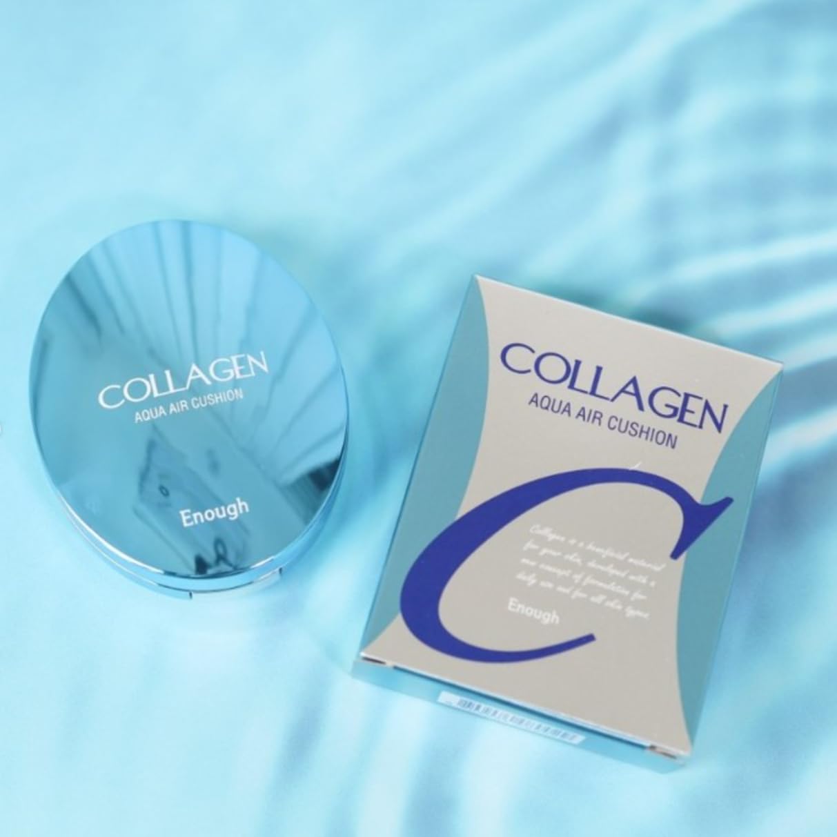 Enough Collagen Aqua Air Cushion Spf 50, Full Coverage Hydrating Foundation Makeup, Tinted Moisturizer Sunscreen, Korean Skin Ca