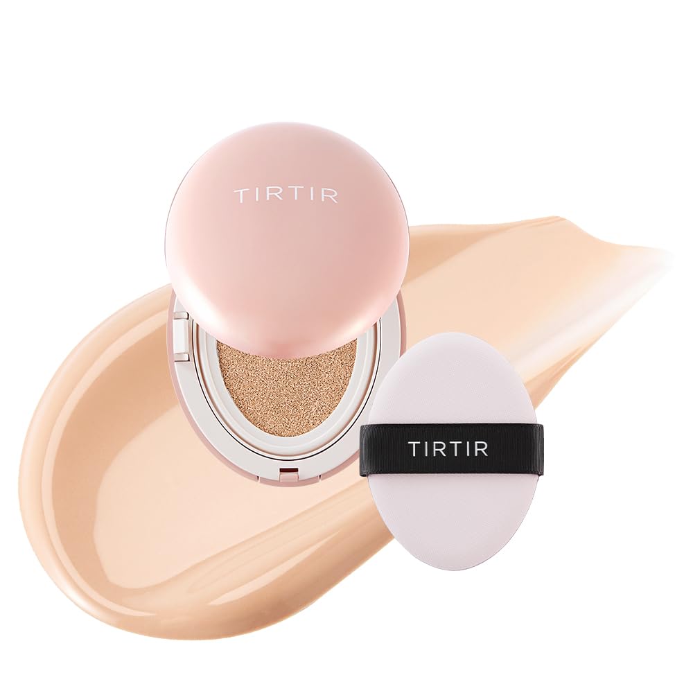 TIRTIR Mask Fit All Cover Pink Cushion Foundation | High Coverage, SemiMatte Finish, Lightweight, Flawless, Corrects Redness, K