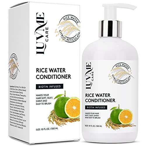 Luv Me Care Rice Water Hair Growth Conditioner 10 Fl Oz With Biotin, Rice Water For Hair Growth, Improve Strength, Volume, And S