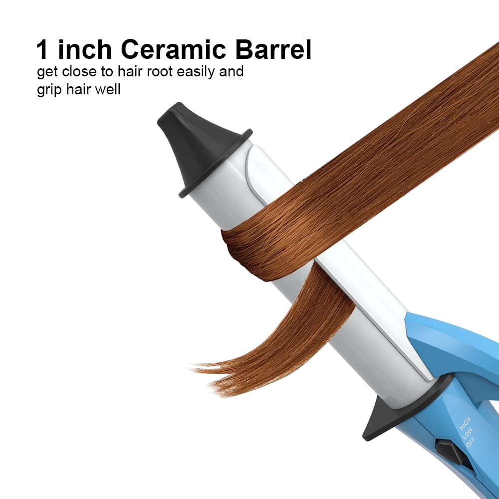Ceramic Mini Curling Iron For Short Hair, Compact Lightweight Hair Curler For Travel, 1 Inch Heat-Up Fast Curling Wand For Touch