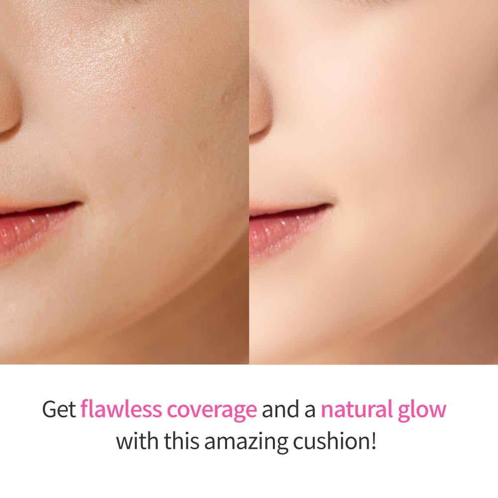 Beaudiani Mesh Tight Up Cushion Foundation 02, Light Beige, Korean Cushion Foundation,Natural Coverage, Glowing Foundation, Swea