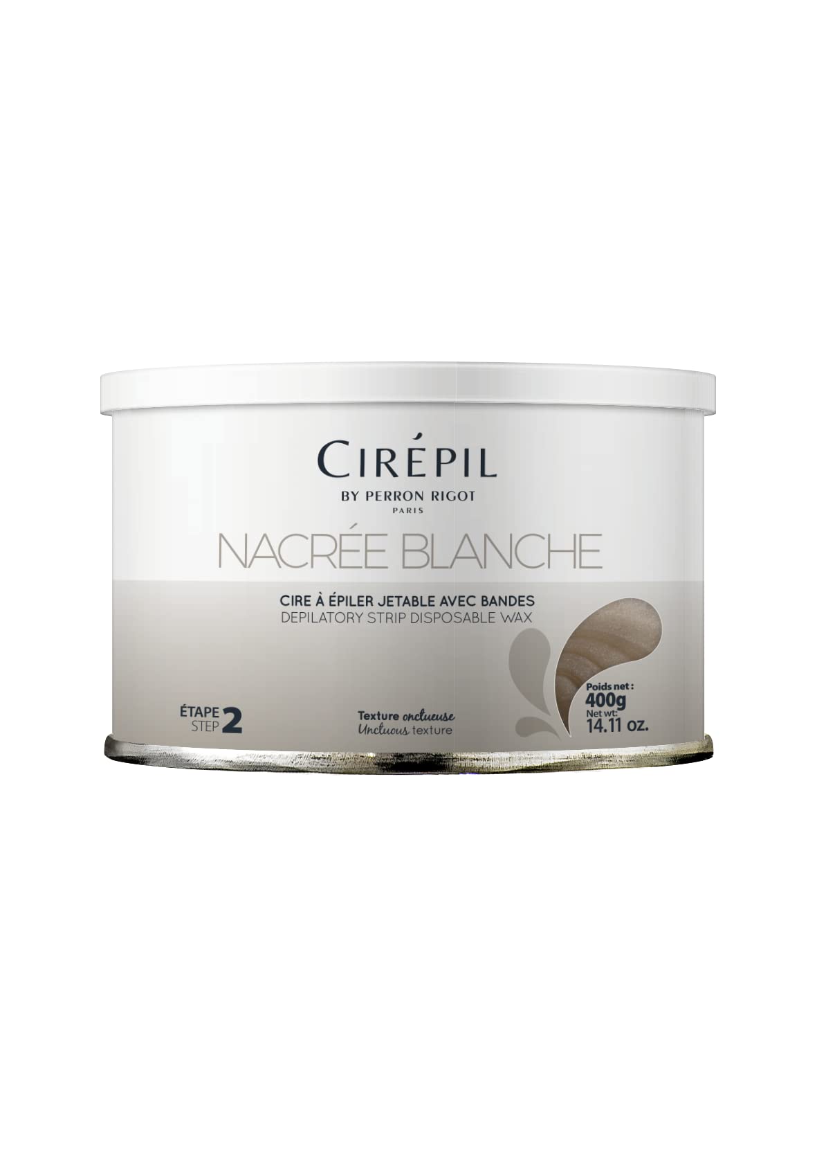 Cirepil - Nacr  E Blanche - 400G / 14.11 Oz Wax Tin - Unscented - Onctuous Texture - Perfect For Large Areas - Very Efficient, U