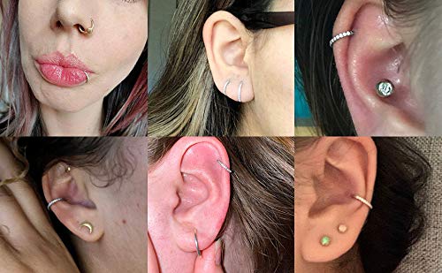 GAGABODY Conch Piercing Jewelry Daith Earrings 316L Surgical Steel Clicker Earring 10mm Seamless Nose Hoop 16G Septum Jewelry wi