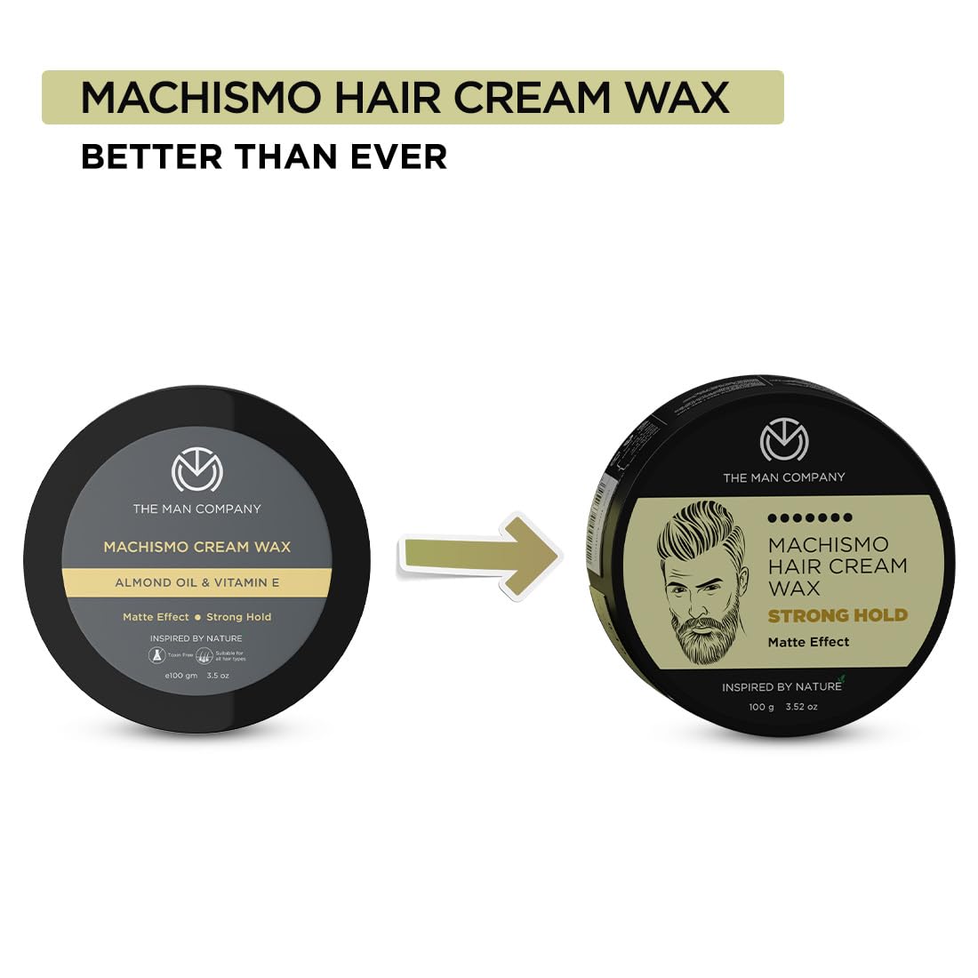 The Man Company Machismo Stronghold Hair Wax for Men| Stylish Matte Finish with Volume | Non Sticky - 100gm
