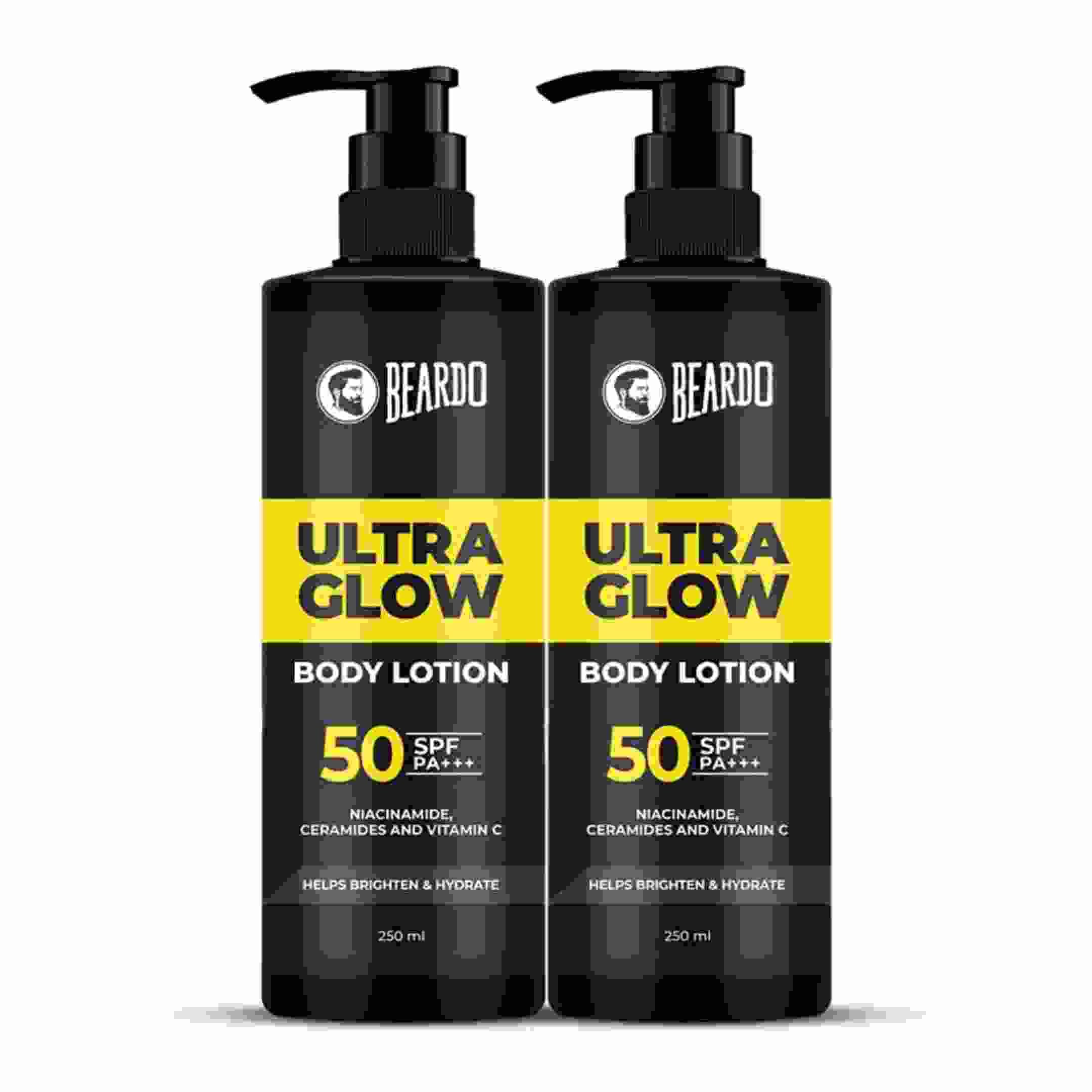 Beardo Ultraglow Body Lotion For MenS Skin | Intense Hydration For Winter | Ultra-Light Weight & Instant Absorption| Heals & Re