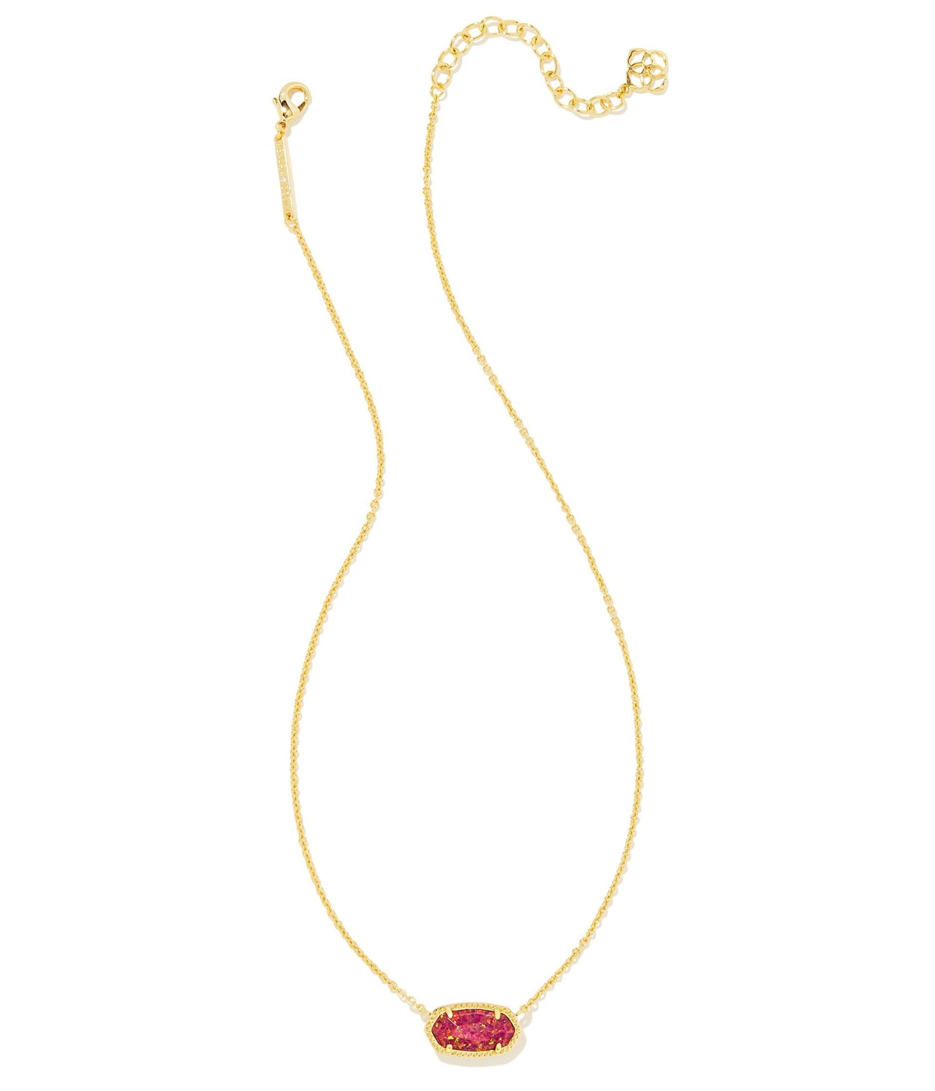 Kendra Scott Elisa Pendant Necklace Gold Berry Kyocera Opal One Size