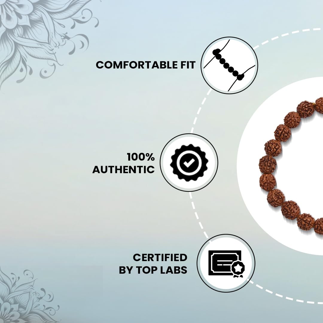 Astrotalk 5 Mukhi Rudraksha Bracelet | Spiritual Essence of Focus & Growth | Natural original Rudraksha Beads | Astrology Unisex