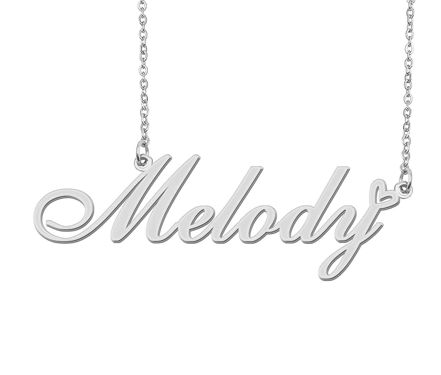 Aoloshow Stainless Steel Silver Melody Heart Name Necklace Charm Pendant Jewelry for Mom Best Friends