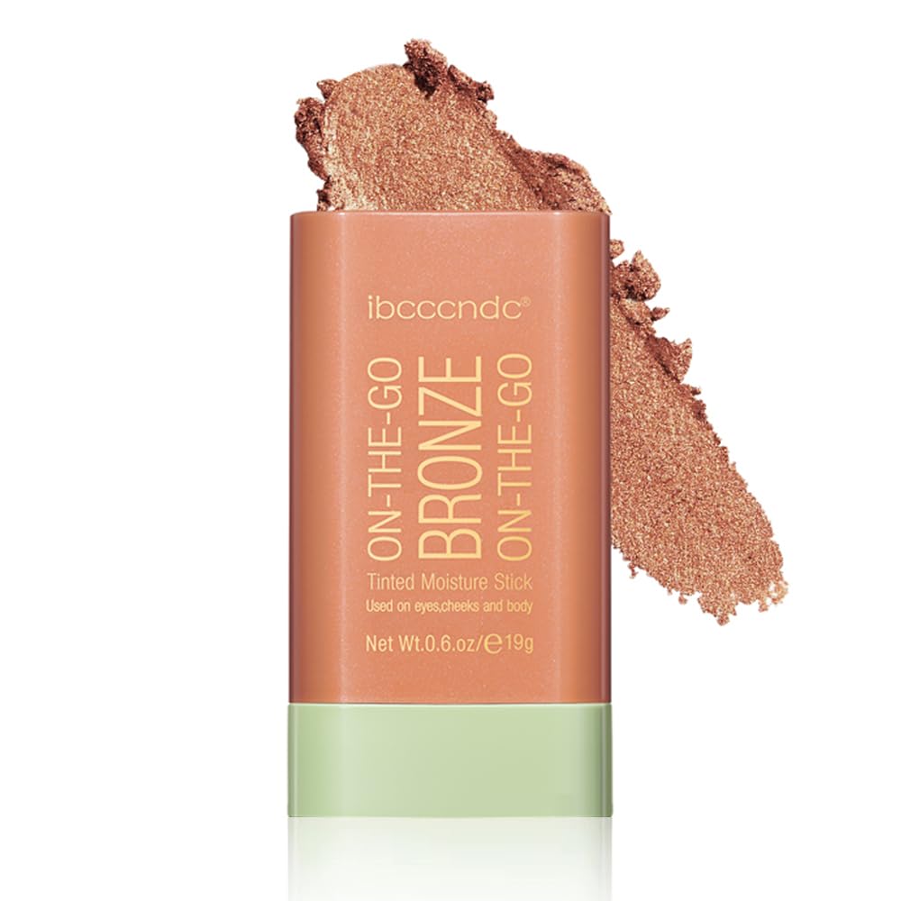Yeweian Cream Contour Stick, Face Shimmer Bronzer Stick, Blendable Natural Glow Highlighter Makeup Stick, Multi-Use Tinted Solid