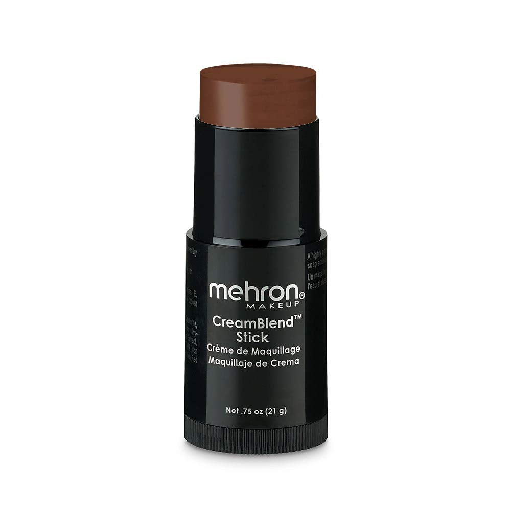 Mehron Makeup CreamBlend Stick | Face Paint, Body Paint, & Foundation Cream Makeup| Body Paint Stick .75 oz (21 g) (Sable Brown)