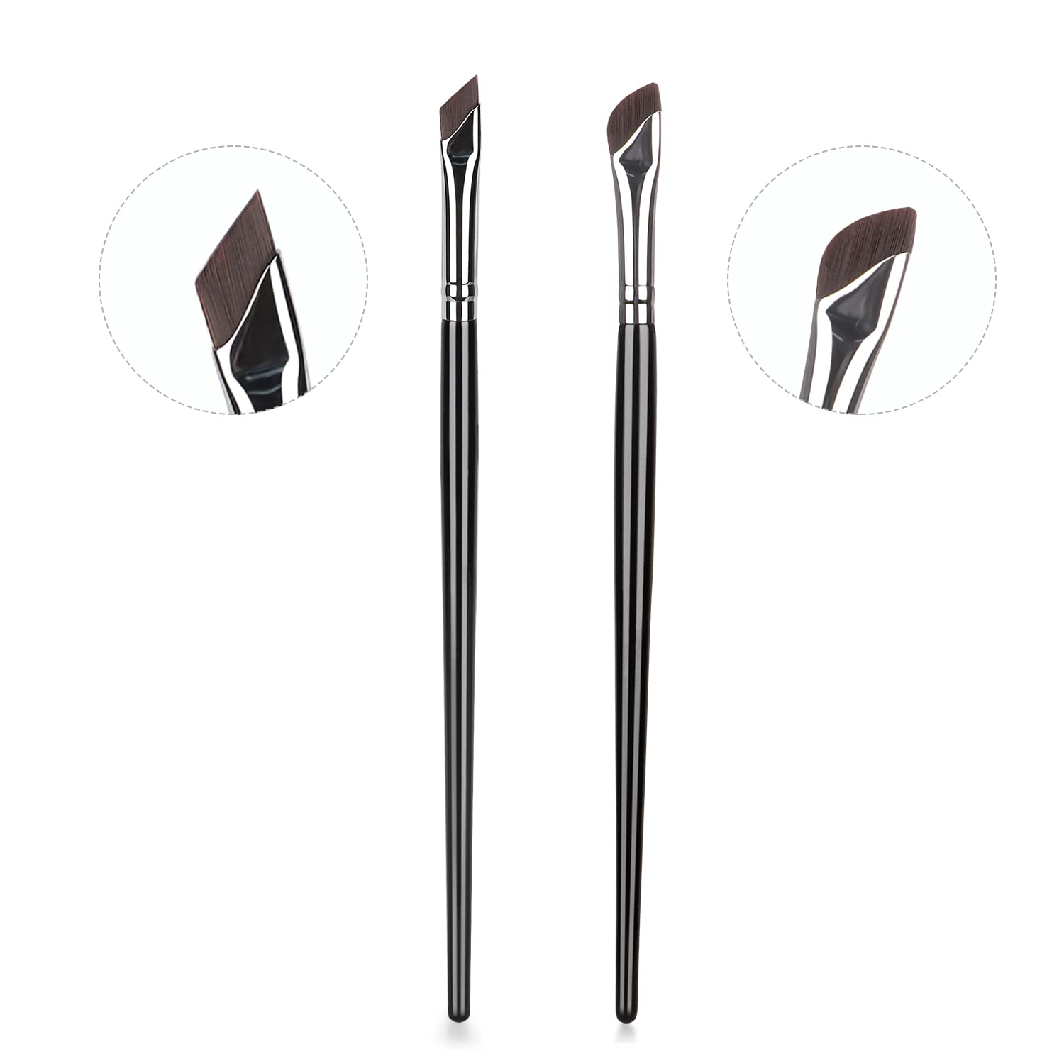 Etercycle Eyeliner Brushes Set, Fine Angled Eyeliner Eyebrow Concealer Brushes, Upgraded Sickle Ultra Thin Slanted Flat Angle fo