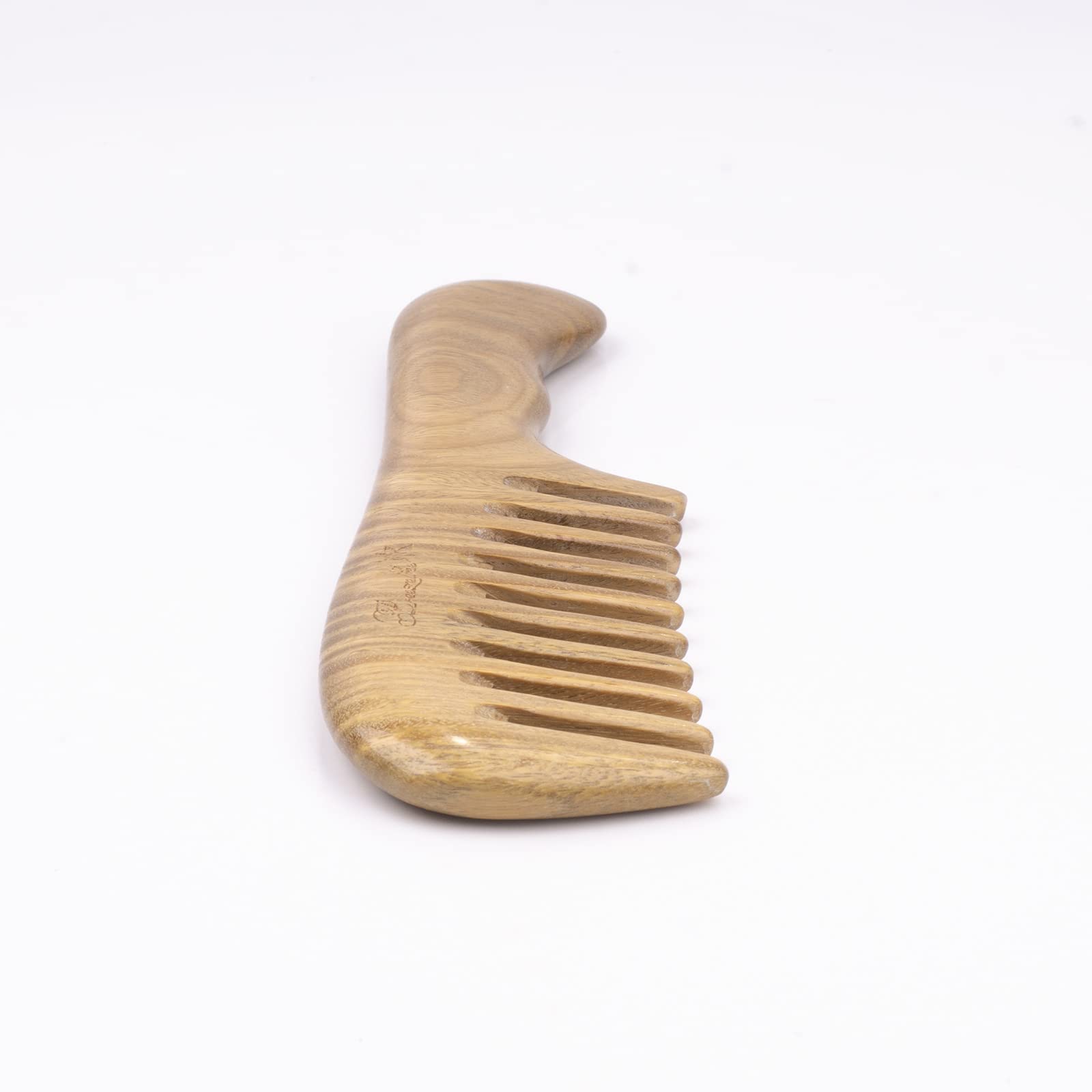 Breezelike Sandalwood Hair Comb - Natural One Piece Wooden Wide Tooth Comb - No Static Seamless Wood Comb For Detangling