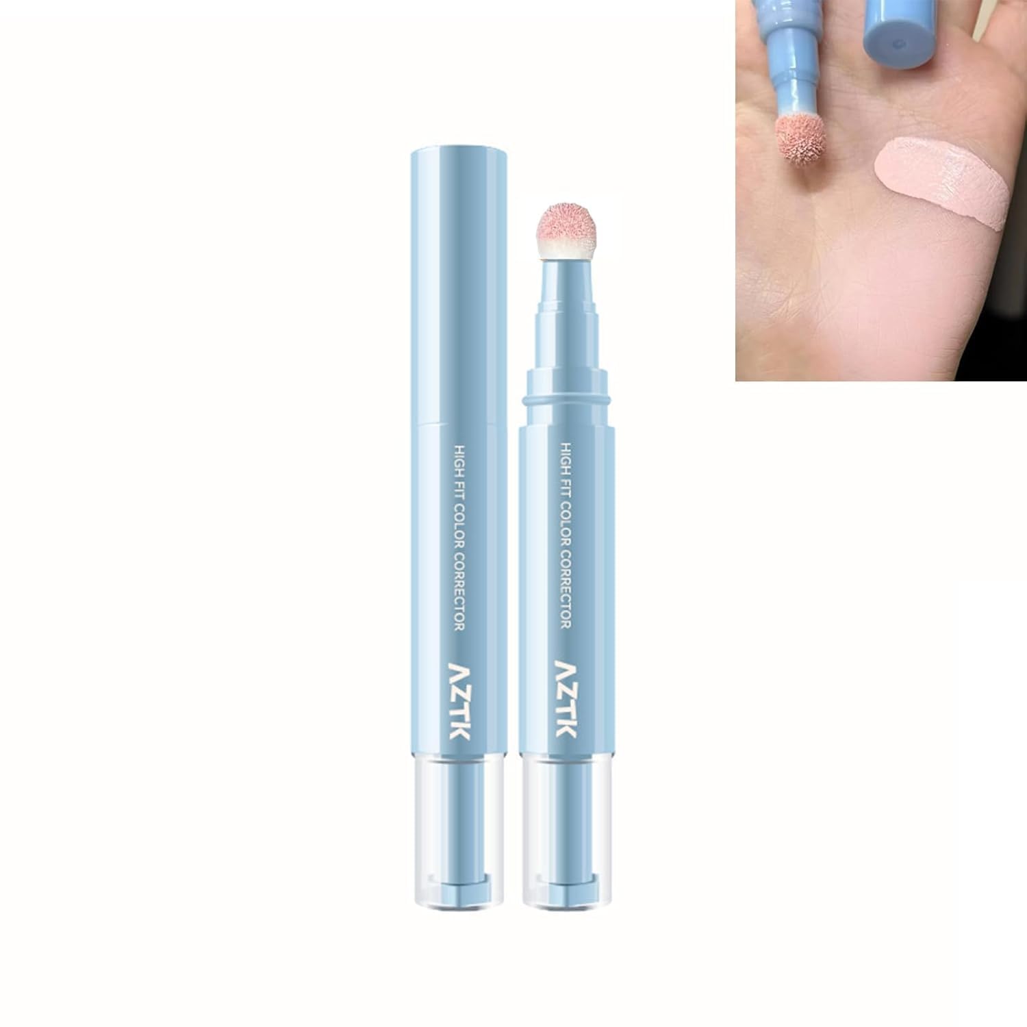AZTK Concealer Color Corretor Liquid Concealer With Sponge Head, Stay Long Lasting Moisturizing Liquid AZTK Makeup Facial Highli