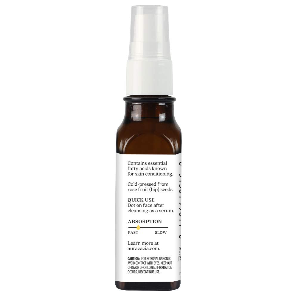 Aura Cacia - Organic Rosehip Oil | Certified Organic & Non-Gmo Project Verified Skin Care | 1 Fl. Oz.