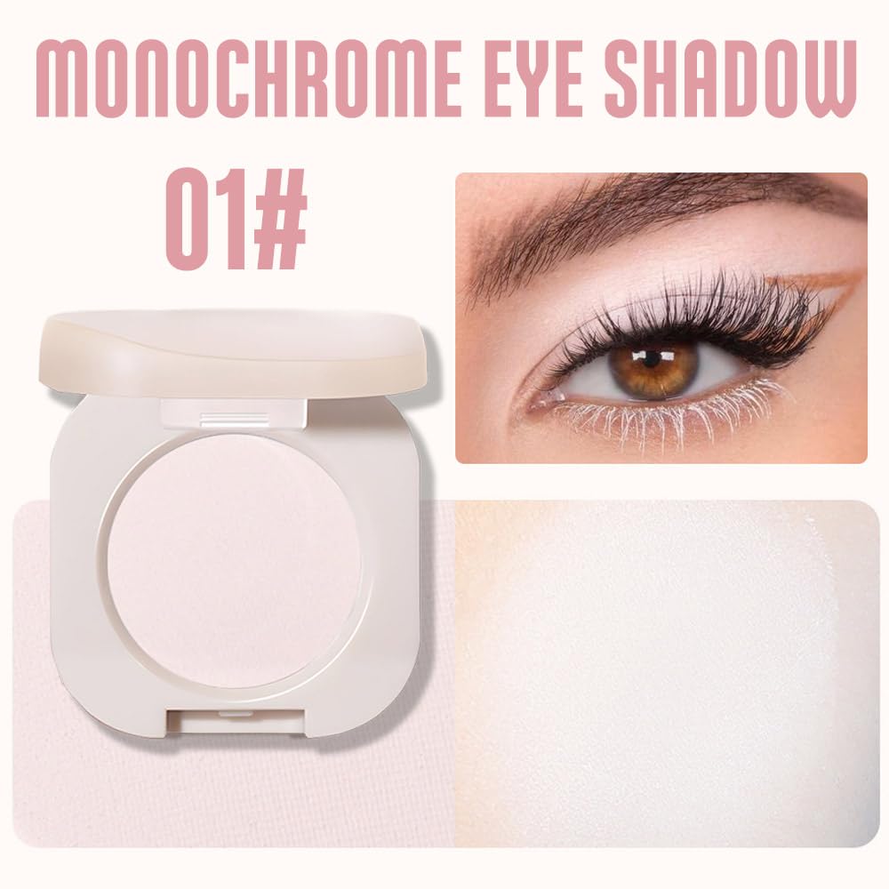 Low Saturation Delicate Long-Lasting Eyeshadow Palette, Monochrome Glitter Pressed Cream Single Vegan (10 Glittle Gold)