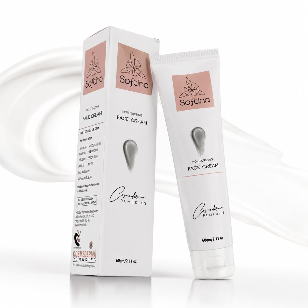 Softina Moisturizing Face Cream For Daily Skin Care | Lightweight Hydrating Facial Cream For Soft And Smooth Skin | For External