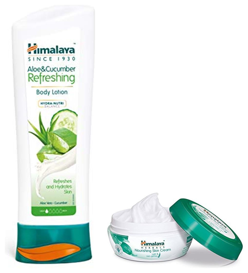 Himalaya Aloe & Cucumber Refreshing Body Lotion, 200Ml & Himalaya Nourishing Skin Cream, 100Ml
