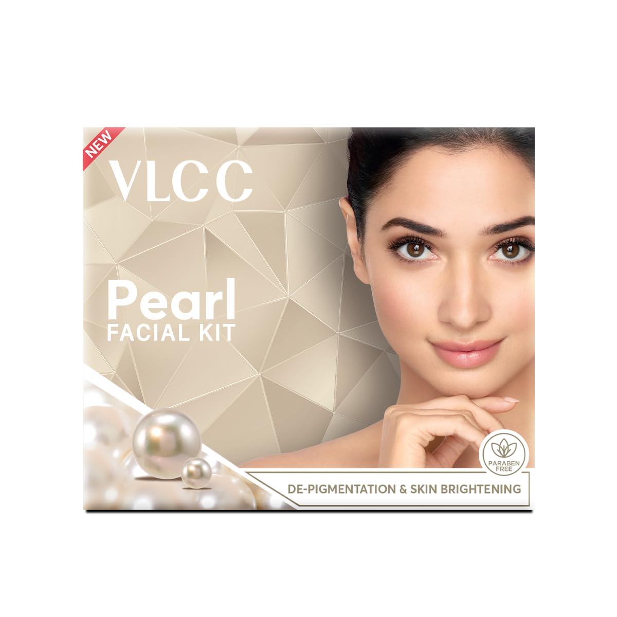 VLCC Natural Pearl Facial Kit - Single Use | Salon Like Facial at Home in Just 6-Steps | Includes Cleanser, Scrub, Cream, Face P