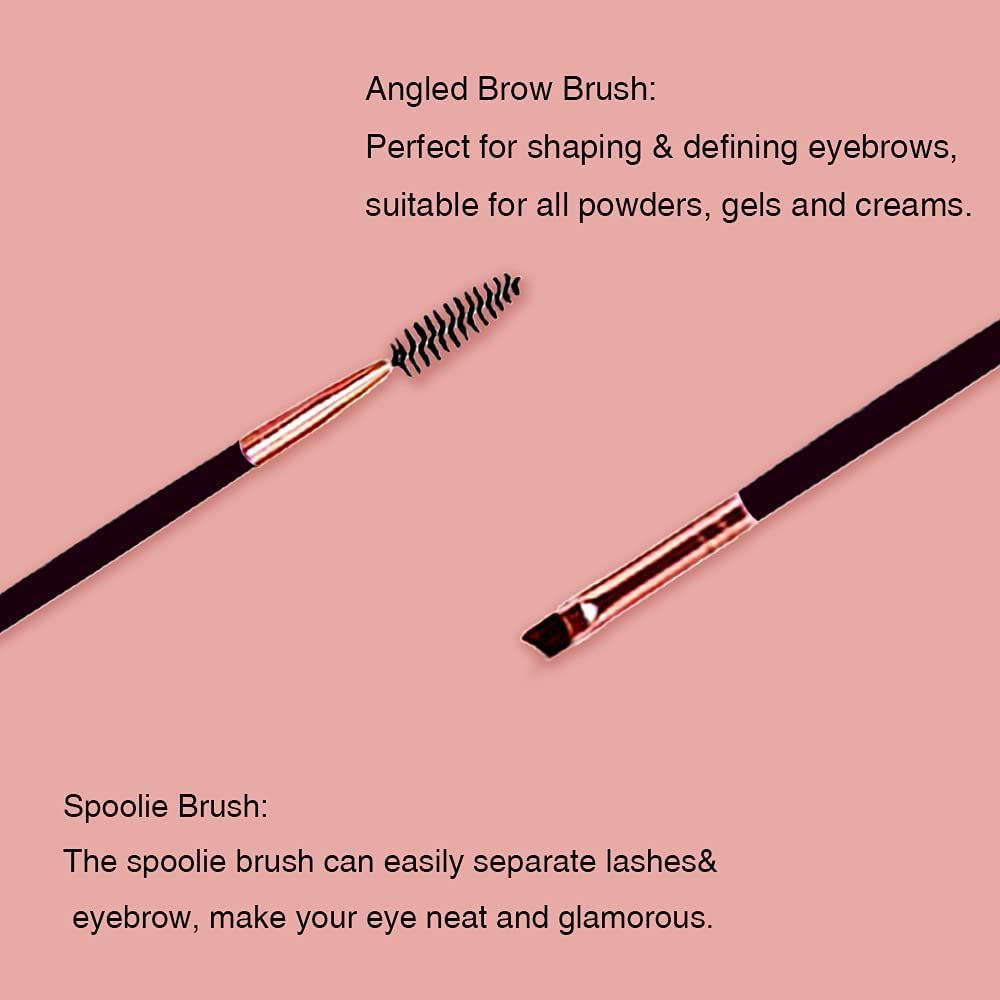 Steel Eyelash Comb, Angled Eyebrow Brush, Mascara Comb Curlers Spoolie Brush, 3 Pcs In 1 Box Eyes Makeup Grooming Tool Set(Black