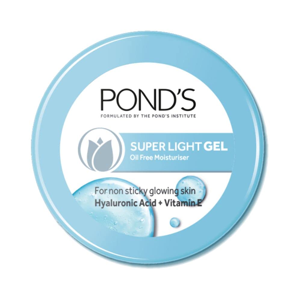 PondS Super Light Gel Oil Free Face Moisturizer 73 G, With Hyaluronic Acid & Vitamin E For Fresh Glowing Skin & 24 Hr Hydration