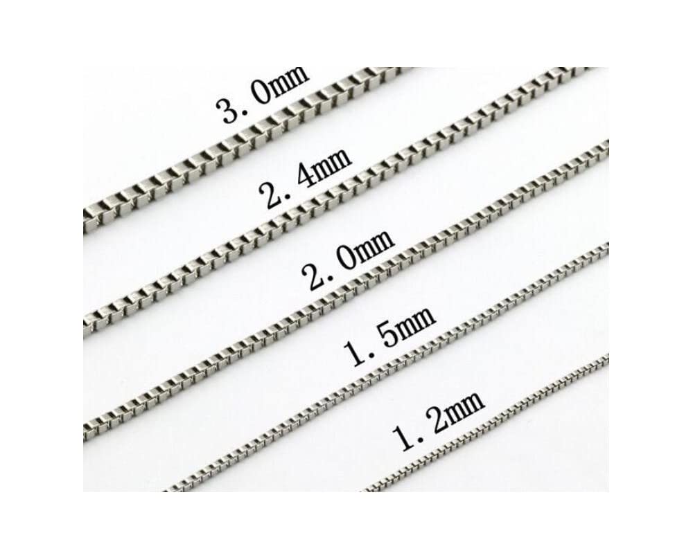 ARGENTO REALE Authentic 925 Sterling Silver Box Chain Necklace, Silver Box Link Necklace, Sterling Silver Chain 16-30 Inch, Made
