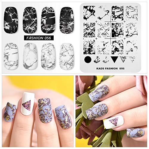 Kads Nail Art Stamping Plate Marble Nail Template Nail Art Design Tool Nail Diy Design Image Plate (Fa056)