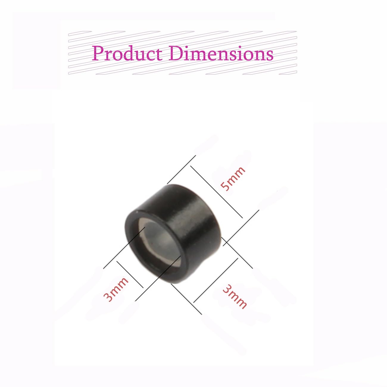 1000Pcs MicroLink Beads for Hair Extensions, Micro Link Rings 5mm Silicone Lined Beads for I Tip Hair Extension Tool (Black)