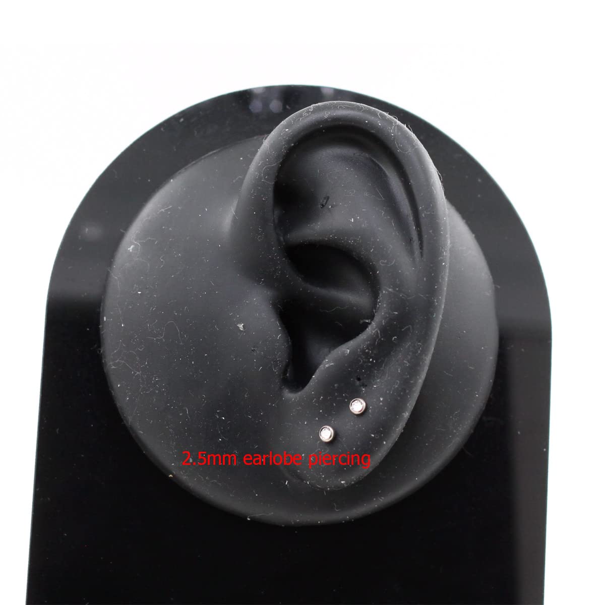 NewkeepsR 2PCS-1.0mm(18g) G23 Titanium Press Fit Threadless Push Pop In 2.5mm Flat Gem Top Flatback Labret Lip Monroe Stud Tragu