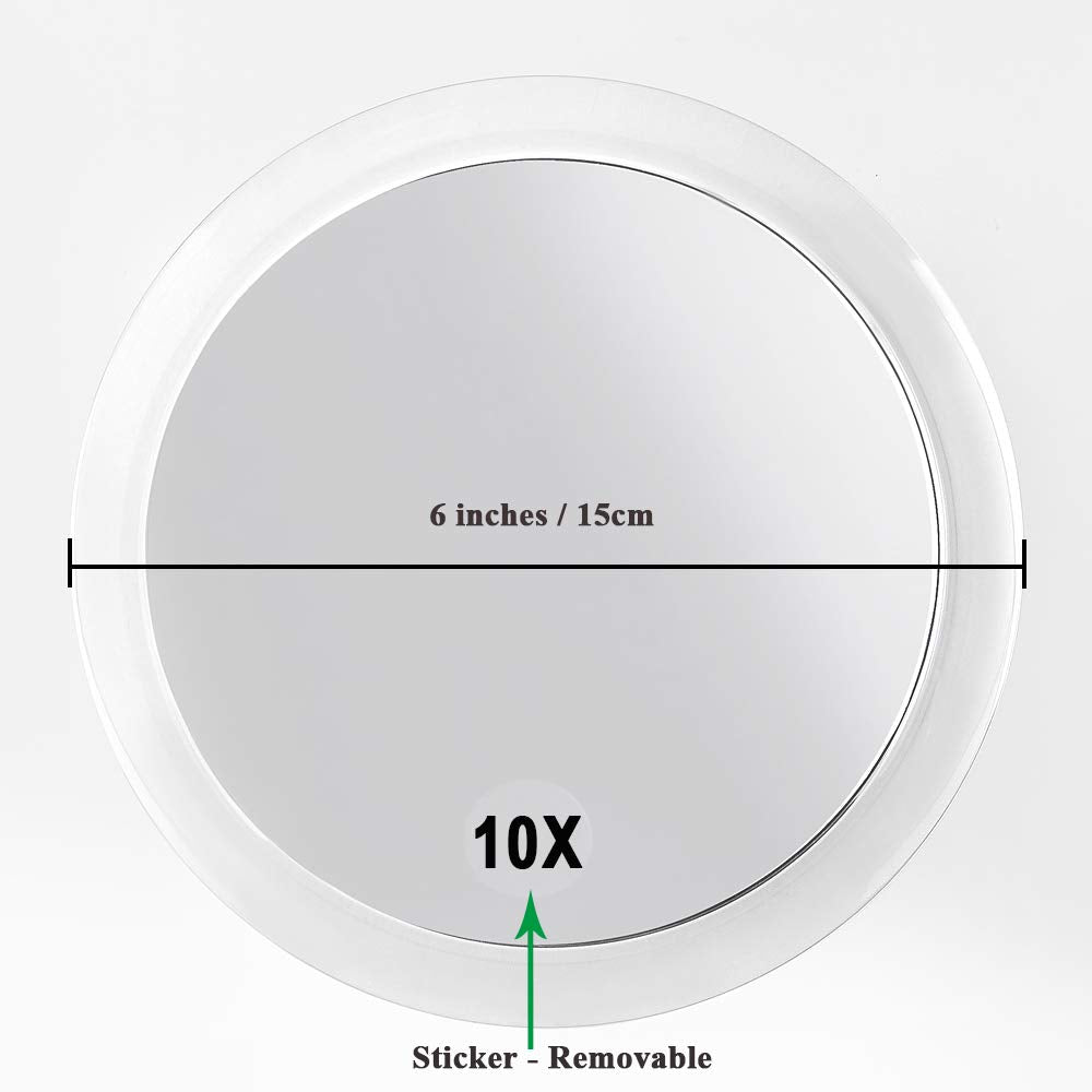 Santoo 10X Magnifying Mirror With 3 Mounting Suction Cups Use For Precise Makeup - Eyebrows/Tweezing - Blackhead/Blemish Removal