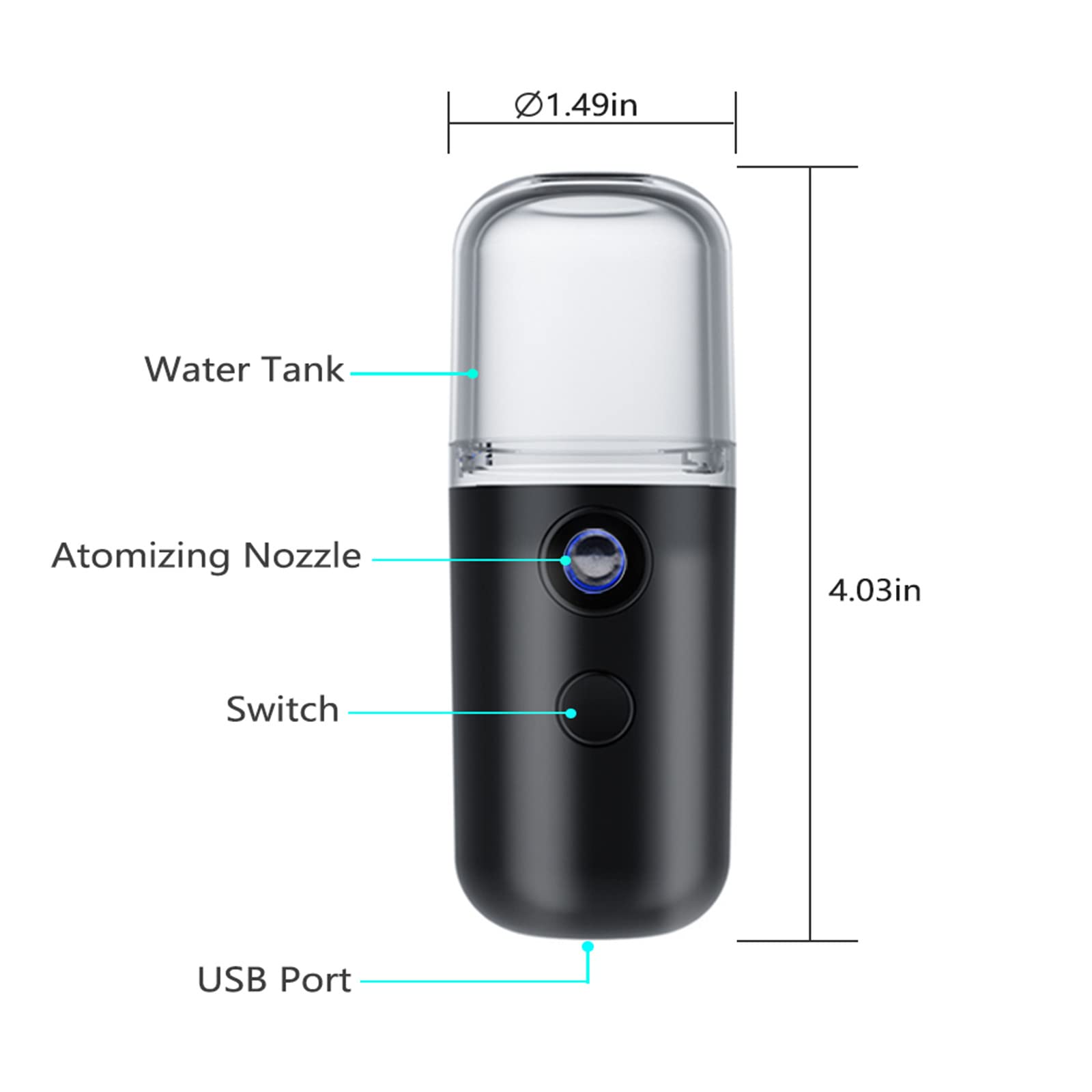 Kingsmile Nano Mist Sprayer,Moisturizing Nano Facial Mister, Portable Mini Nano Mister, Handy Hydrating Sprayer For Eyelash Exte