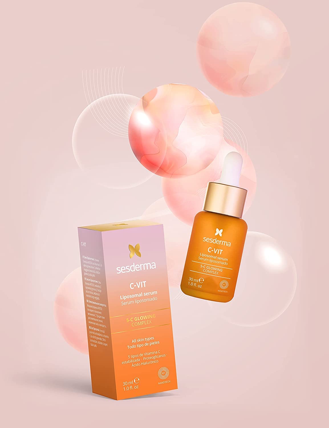 Sesderma C-VIT 5 Fusion Vitamin C Serum | Boosted Hydration, Radiant Glow, Antioxidant Defense | Targets Pigmentation | Pro Skin